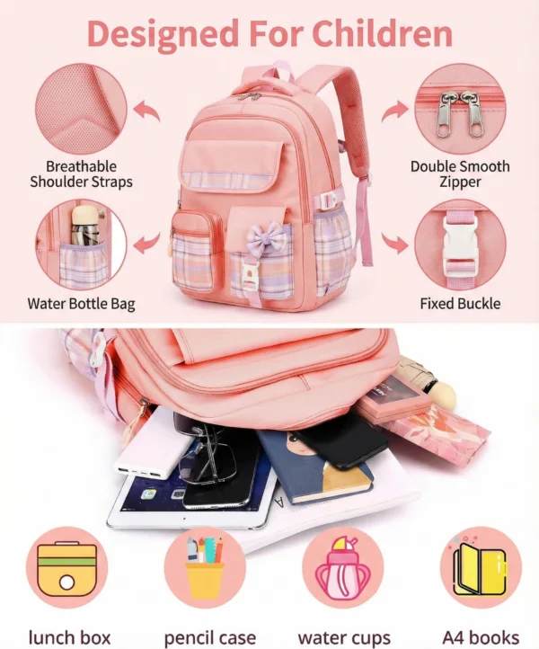 Girls Bow Tie Backpack